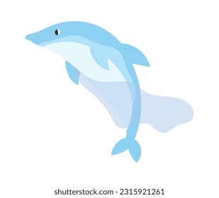 Dolphin Sufre De La Ilustración Del Vector De Desechos