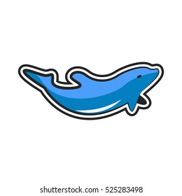 Dolphin Swim Logo Design Template