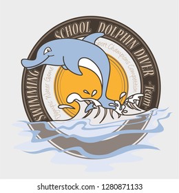 Dolphin swimming school