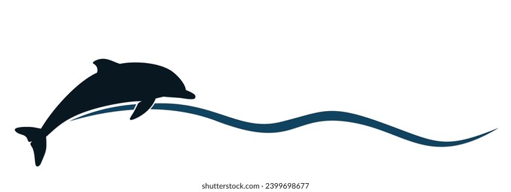 El símbolo del delfín con la ola azul.

