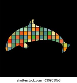 Dolphin symbol friendship color silhouette animal