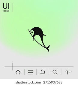 Icono de símbolo de delfín. Elemento para su diseño