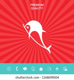 Dolphin symbol icon. Graphic elements for your design