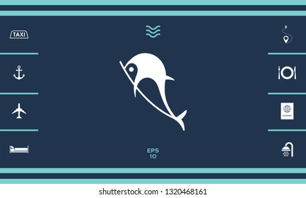Dolphin symbol icon. Graphic elements for your design