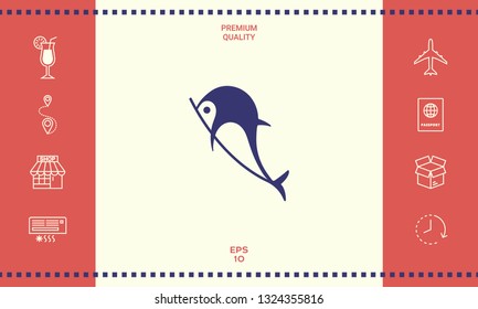 Dolphin symbol icon. Graphic elements for your design