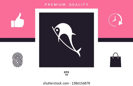Dolphin symbol icon. Graphic elements for your design