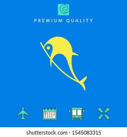 Dolphin symbol icon. Graphic elements for your design