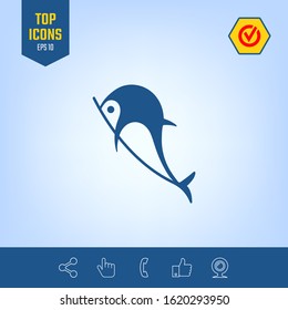 Dolphin symbol icon. Graphic elements for your design