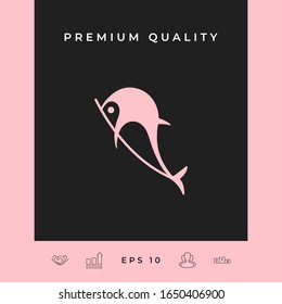 Dolphin symbol icon. Graphic elements for your design