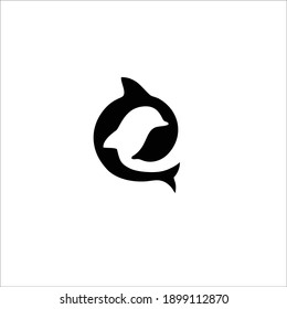 Dolphin Symbol Logo. Tattoo Design. Vector Illustration.