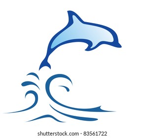 dolphin symbol in simple lines