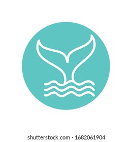 Delfinsternblock-Stil-Symbol Design Sea Life Ökosystem Fauna Ozean Unterwasser-Natur Marine tropische Vektorillustration Illustration