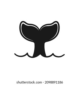 Dolphin tail silhouette icon clipart