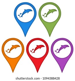 Dolphin in the technique of paper cut out. Fish. Sea creature.