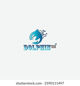 Dolphin technology logo vector illustration