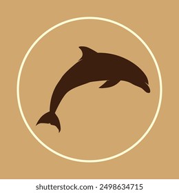 Dolphin trendy icon subtle beautiful vector illustration colorful abstract artwork