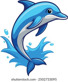 Dolphin Vector Art. clean white background