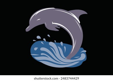 Dolphin vector art silhouette design