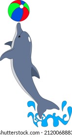 A dolphin vector, can be use as Children's animal book, flat dolphin vector