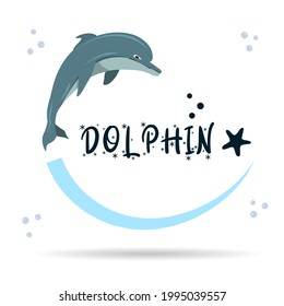 Dolphin. Dolphin vector cartoon character icon logo fish shark whale