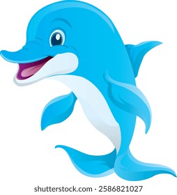 Dolphin vector cartoon graphic design cute for all media needs