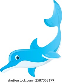 Dolphin vector cartoon graphic design cute for all media needs