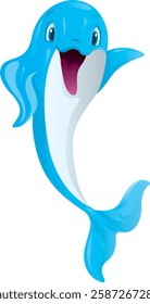 Dolphin vector cartoon graphic design cute for all media needs