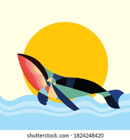 Dolphin Vector Design and Sunset Vector Design 