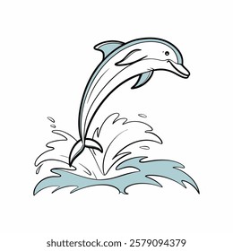 Dolphin Vector Design with White Background