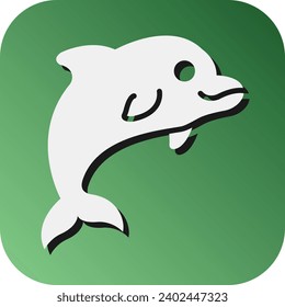 Dolphin Vector Glyph Gradient Background Icon For Personal And Commercial Use.
