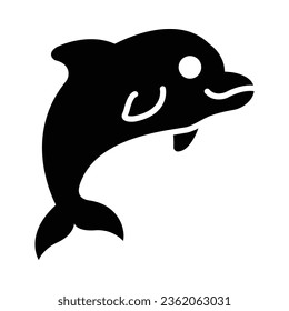 Icono De Glifo Vector Delfín Para Uso Personal Y Comercial.
