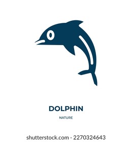 dolphin vector icon. dolphin, diving, ocean filled icons from flat nature concept. Isolated black glyph icon, vector illustration symbol element for web design and mobile apps
