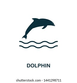 Dolphin vector icon illustration. Creative sign from icons collection. Filled flat Dolphin icon for computer and mobile. Symbol, logo vector graphics.