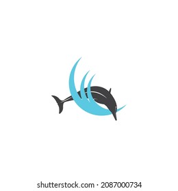 Dolphin vector icon illustration logo templat.