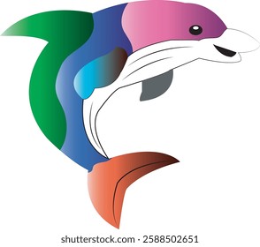 dolphin , dolphin vector, icon vector illustration, dolphin silhouette of a dolphin isolated on a white background