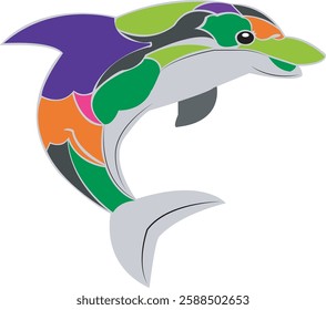 dolphin , dolphin vector, icon vector illustration, dolphin silhouette of a dolphin isolated on a white background