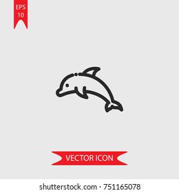 Dolphin vector icon, illustration symbol