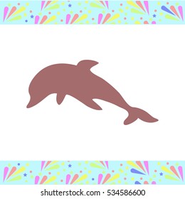 Dolphin vector icon on white background. Isolated illustration. Business picture.