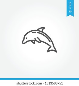 Dolphin vector icon, simple sign for web site and mobile app.