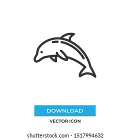 Dolphin vector icon, simple sign for web site and mobile app.