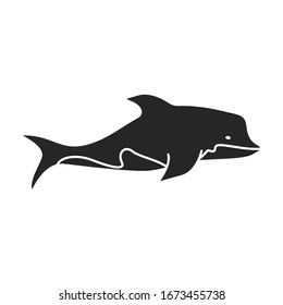 Delfin Vektorillustration Symbol.Schwarze Vektorillustration Symbol einzeln auf weißem Hintergrund Delphin.