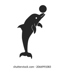 Dolphin vector icon.Black vector icon isolated on white background dolphin.