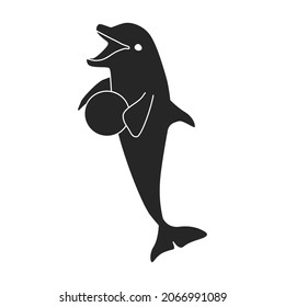 Dolphin vector icon.Black vector icon isolated on white background dolphin.