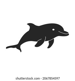 Dolphin vector icon.Black vector icon isolated on white background dolphin.