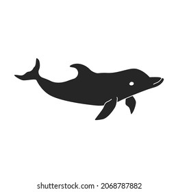 Dolphin vector icon.Black vector icon isolated on white background dolphin.