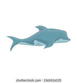 Dolphin vector icon.Cartoon vector icon isolated on white backgroun dolphin.