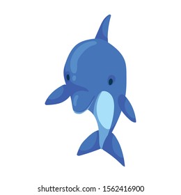 Dolphin vector icon.Cartoon vector icon isolated on white background dolphin .