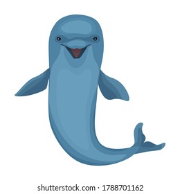 Dolphin vector icon.Cartoon vector icon isolated on white background dolphin.