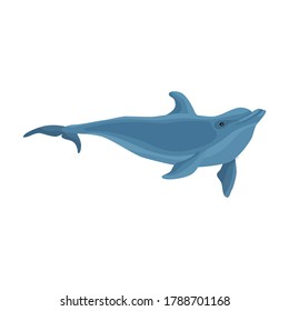 Dolphin vector icon.Cartoon vector icon isolated on white background dolphin.