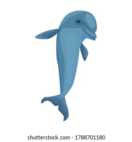 Dolphin-Vektorsymbol.Cartoon-Vektorsymbol einzeln auf weißem Hintergrund-Delfin.